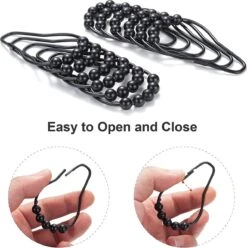 BOTC Gordijnringen - 12 Stuks Gordijn Haken - Gordijnhaken- RVS Gordijn Ringen Voor Gordijn Roede - Zwart -Badkamer Wijs 1195x1200 16