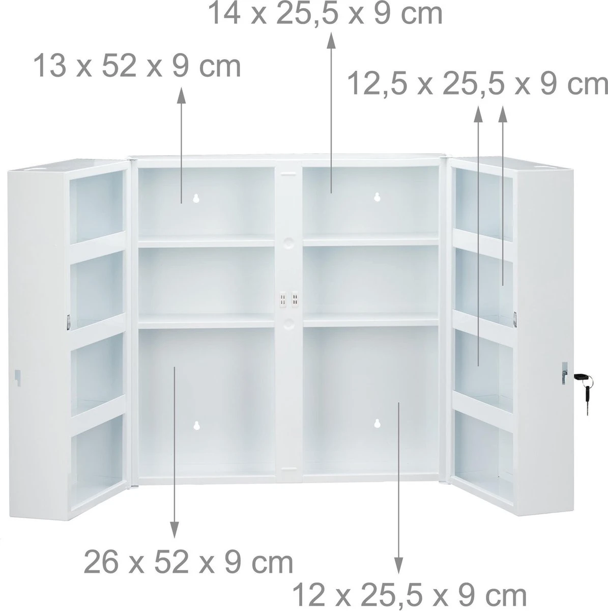 Relaxdays Medicijnkastje Afsluitbaar - Medicatiekastje - Badkamerkast Medicijnen - Wit 7 Relaxdays Medicijnkastje Afsluitbaar - Medicatiekastje - Badkamerkast Medicijnen - Wit - Afbeelding 5