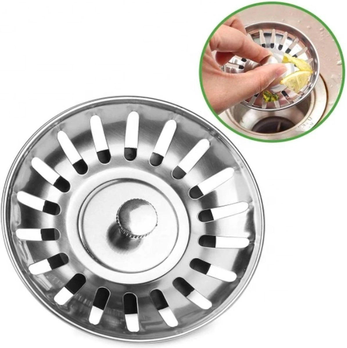 Merkloos Gootsteen Afvoerplug - 83 Mm - RVS Afvoerzeef Spoelbak - Korfplug 10 Merkloos Gootsteen Afvoerplug - 83 Mm - RVS Afvoerzeef Spoelbak - Korfplug - Afbeelding 8