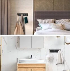 Merkloos Handdoekhaakjes - 3 In 1 Handdoekhaak - Wandhaak - Muurhaak - Zwart -Badkamer Wijs 1195x1200 7