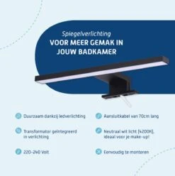 Saqu Fondi - Badkamerverlichting - Opbouwverlichting Voor Spiegel En Spiegelkast - Zwart - LED Lamp 11 Saqu Fondi - Badkamerverlichting - Opbouwverlichting Voor Spiegel En Spiegelkast - Zwart - LED Lamp -Badkamer Wijs 1196x1200