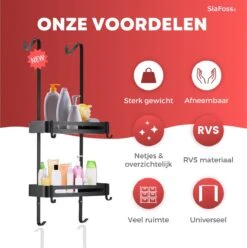 SIAFOSS Doucherek Zonder Boren Doucherek Hangend - 100% Stevig - 100% RVS - Hangend Badkamerrekje - Doucherek Aan Douchewand - Badkamer Accessoires - RVS Zwart - 2 Laags - Douchemand 16 SIAFOSS Doucherek Zonder Boren Doucherek Hangend - 100% Stevig - 100% RVS - Hangend Badkamerrekje - Doucherek Aan Douchewand - Badkamer Accessoires - RVS Zwart - 2 Laags - Douchemand -Badkamer Wijs 1197x1200 20