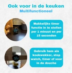 Jork - Douche Timer - Douchetimer - Badkamer Klok - Doucheklok - Kookwekker Analoog - Douchetimer 5 Minuten - Douchetimer Waterdicht - Inclusief Batterijen - 3x AAA - IPX8 Waterdicht -Badkamer Wijs 1197x1200 24
