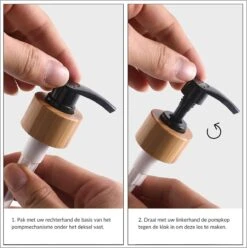 MAESON Glazen Zeepdispener Set Voor Handzeep En Afwasmiddel – Zeeppompje Keuken – Keukenaccesoires - Zwart/Wit -Badkamer Wijs 1197x1200 3