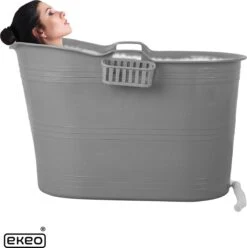 EKEO Zitbad - 210L - Mobiele Badkuip - Bath Bucket - Ijsbad- Tuinbad - Grijs 12 EKEO Zitbad - 210L - Mobiele Badkuip - Bath Bucket - Ijsbad- Tuinbad - Grijs -Badkamer Wijs 1197x1200 32