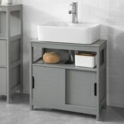 Mara Wastafel Onderkast - Badkamerkast - Badkamermeubel - Schuifdeuren - 60 X 30 X 61 Cm -Badkamer Wijs 1197x1200 4