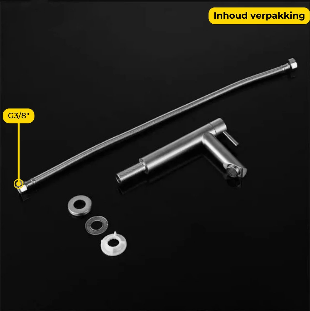 Stylumo Toiletkraan Chroom – Fonteinkraan RVS – Koudwaterkraan – WC Kraan – Alleen Koud Water 8 Stylumo Toiletkraan Chroom – Fonteinkraan RVS – Koudwaterkraan – WC Kraan – Alleen Koud Water - Afbeelding 6