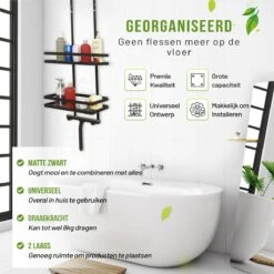 Doucherek Zonder Boren Inclusief Douchewisser - Aan Douchewand - Zwart - Ophangbaar - Zuignap - 2 Laags - Wiper - Shower Rack - Valentijnsdag Cadeau 17 Doucherek Zonder Boren Inclusief Douchewisser - Aan Douchewand - Zwart - Ophangbaar - Zuignap - 2 Laags - Wiper - Shower Rack - Valentijnsdag Cadeau -Badkamer Wijs 1198x1200 13