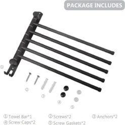 BOTC Handdoekrek - 5-armig Handdoekhouder - Handdoekstang - 180 Graden Verstelbaar - Badkamer - Zwart 13 BOTC Handdoekrek - 5-armig Handdoekhouder - Handdoekstang - 180 Graden Verstelbaar - Badkamer - Zwart -Badkamer Wijs 1198x1200 21