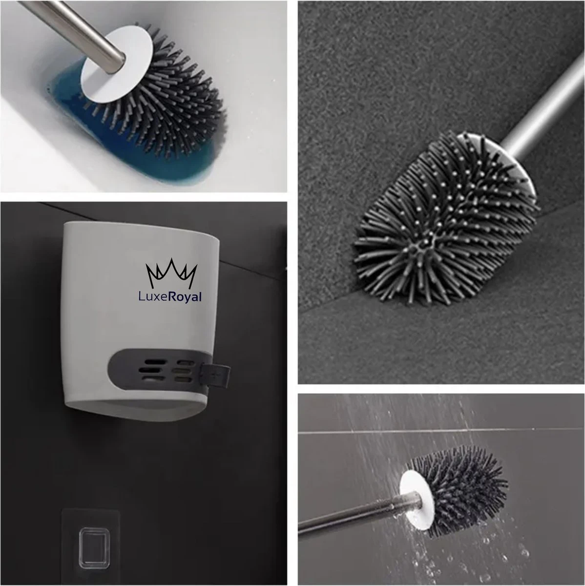 Wc Borstel Met Houder Vrijstaand - LuxeRoyal Toiletborstel Met Houder – Siliconen Wc Borstel 4 Wc Borstel Met Houder Vrijstaand - LuxeRoyal Toiletborstel Met Houder – Siliconen Wc Borstel - Afbeelding 2