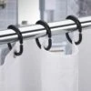 FSW-Products - 12 Stuks - Gordijnringen - 4.6x2.9cm - Buigbaar - Douchegordijn - Ringen Voor Gordijnen - Ring - Gordijnhaken - Haken - Gordijn - Douchegordijnringen - Zwart -Badkamer Wijs 1198x1200 36