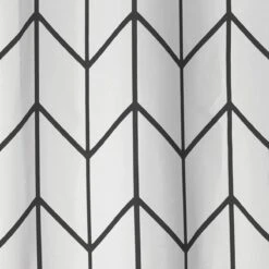 Douchegordijn Badkamer Accessoires - Visgraad - Zwart/Wit- 180x200 Cm -Badkamer Wijs 1199x1200 14