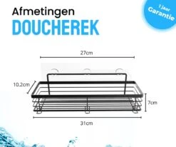 RVS Doucherek Zelfklevend Zonder Boren Zwart - Douchemandje Met 15KG Draagvermogen - Planchet Badkamerrek - Shower Rack - 31x10cm 12 RVS Doucherek Zelfklevend Zonder Boren Zwart - Douchemandje Met 15KG Draagvermogen - Planchet Badkamerrek - Shower Rack - 31x10cm -Badkamer Wijs 1200x1000 11
