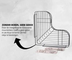 HouseLife™ Doucherek Zonder Boren - Zwart - Zelfklevend - Douchemand - Badkamer Doucherek – 30 Cm - Incl. 2 Sterke Muurstickers -Badkamer Wijs 1200x1000 18