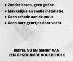 HouseLife™ Doucherek Zonder Boren - Zwart - Zelfklevend - Douchemand - Badkamer Doucherek – 30 Cm - Incl. 2 Sterke Muurstickers -Badkamer Wijs 1200x1000 19