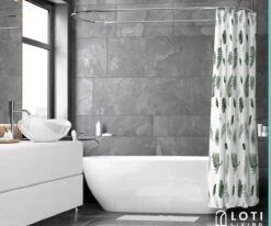 Loti Living Douchegordijn Anti Schimmel – Blaadjes - Inclusief Ringen – Waterdicht - Polyester - Douchegordijn 180x200 Cm -Badkamer Wijs 1200x1000 28