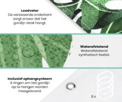 Loti Living Douchegordijn Anti Schimmel – Strelitzia - Inclusief Ringen – Waterdicht - Polyester - Douchegordijn 120x200 Cm -Badkamer Wijs 1200x1000 3