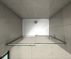 100X195cm Douchedeur Schuifdeur , 6mm Helder Antikalk NANO Veiligheidsglas, Hoogwaardige Aluminium Profielen, Chroom, 195cm Hoogte -Badkamer Wijs 1200x1000 46