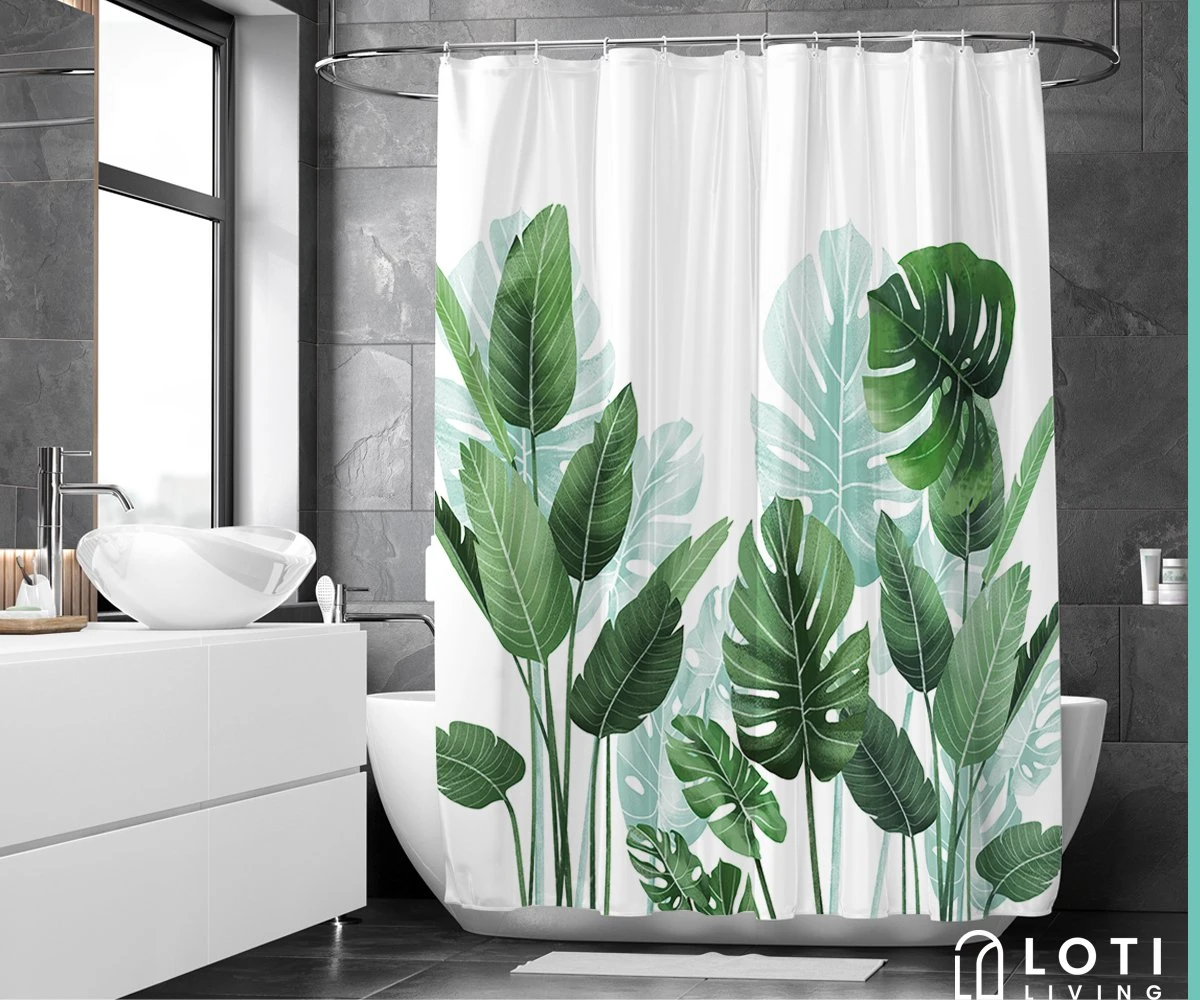 Loti Living Douchegordijn Anti Schimmel – Strelitzia - Inclusief Ringen – Waterdicht - Polyester - Douchegordijn 180x200 Cm 5 Loti Living Douchegordijn Anti Schimmel – Strelitzia - Inclusief Ringen – Waterdicht - Polyester - Douchegordijn 180x200 Cm - Afbeelding 3