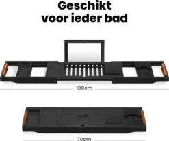 RelaxTub® Badplank - Badplank Voor In Bad - Badrek - Verstelbaar - Anti Slip - Badplank Zwart - Badplank Hout - Badrekje Inclusief Boekenhouder, Tablethouder & Spiegel 18 RelaxTub® Badplank - Badplank Voor In Bad - Badrek - Verstelbaar - Anti Slip - Badplank Zwart - Badplank Hout - Badrekje Inclusief Boekenhouder, Tablethouder & Spiegel -Badkamer Wijs 1200x1002 5
