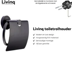 Toiletaccessoireset Zwart 3-delig - Luxe Toilet Set - Toiletborstel Met Houder - Toiletrolhouder Met Klep - Handdoekhaak -Badkamer Wijs 1200x1008 5