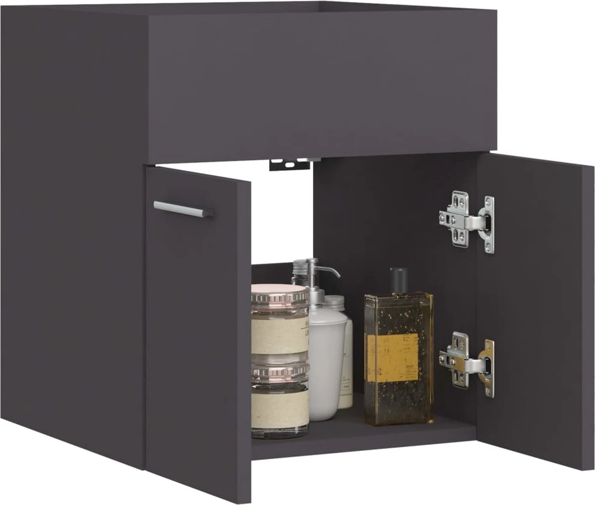 VidaXL Wastafelkast 41x38,5x46 Cm Spaanplaat Grijs 6 VidaXL Wastafelkast 41x38,5x46 Cm Spaanplaat Grijs - Afbeelding 4