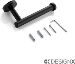 DesignX Toiletrolhouder Zwart - WC Rolhouder - Matte - Papier - Houder - Incl. Schroeven -Badkamer Wijs 1200x1021 2