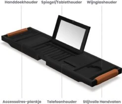 RelaxTub® Badplank - Badplank Voor In Bad - Badrek - Verstelbaar - Anti Slip - Badplank Zwart - Badplank Hout - Badrekje Inclusief Boekenhouder, Tablethouder & Spiegel 13 RelaxTub® Badplank - Badplank Voor In Bad - Badrek - Verstelbaar - Anti Slip - Badplank Zwart - Badplank Hout - Badrekje Inclusief Boekenhouder, Tablethouder & Spiegel -Badkamer Wijs 1200x1023 3