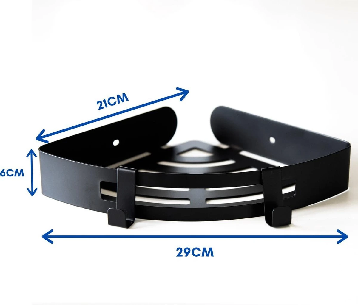 Doucherek Zonder Boren Badkamer Accessoires Zelfklevend | Douchemandje | Badrek | Douche Rek Zwart | Hoekrek Hangend | Blueplato® 10 Doucherek Zonder Boren Badkamer Accessoires Zelfklevend | Douchemandje | Badrek | Douche Rek Zwart | Hoekrek Hangend | Blueplato® - Afbeelding 8