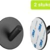 Handdoekhaakjes Zelfklevend - Zwart - Haakjes Handdoek 2st - Badkamer & Keuken