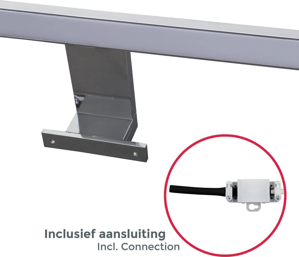 B.K.Licht - Spiegellamp - Chroom Kleur - L:60cm - IP44 - 4.000K - 8W 8 B.K.Licht - Spiegellamp - Chroom Kleur - L:60cm - IP44 - 4.000K - 8W - Afbeelding 7