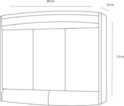 Differnz Topas-eco Spiegelkast- 3-deurs - Met Verlichting -Badkamer Wijs 1200x1032 11