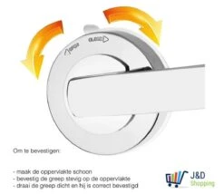 Handgreep Met Zuignap - Deurgreep -Badkamer Handgreep Met Zuignap - Douche - Helping Hand Handvat - Kunstof - Zilver - Groot -Badkamer Wijs 1200x1038 7