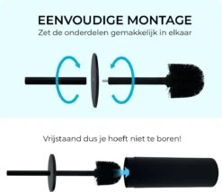 VDN Stainless Toiletborstel Met Houder - Toiletborstelhouder - Zwart - Wc Borstel Met Houder - RVS - Vrijstaand -Badkamer Wijs 1200x1042