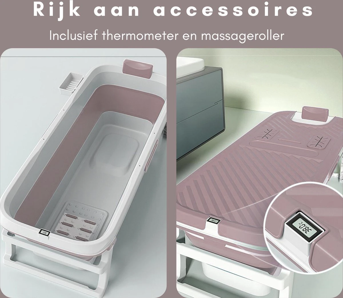 Livista® - Opvouwbaar Bad - Roze - Zitbad - Inklapbaar - Bath Bucket - 150 CM LANG - XL - Incl. Thermometer & Onderwater LED Lichten 8 Livista® - Opvouwbaar Bad - Roze - Zitbad - Inklapbaar - Bath Bucket - 150 CM LANG - XL - Incl. Thermometer & Onderwater LED Lichten - Afbeelding 6