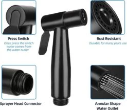 BOTC Bidet Handdouche - Shattaf - Bidet Sproeier - Bidetkraan - Zwart 12 BOTC Bidet Handdouche - Shattaf - Bidet Sproeier - Bidetkraan - Zwart -Badkamer Wijs 1200x1045 4