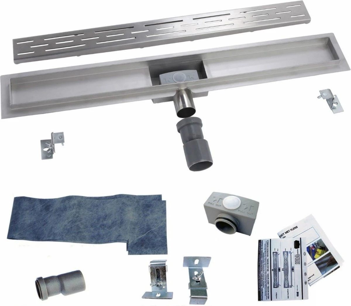 Aloni RVS Douchegoot Flens Met Uitneembaar Sifon 80cm 8 Aloni RVS Douchegoot Flens Met Uitneembaar Sifon 80cm - Afbeelding 6