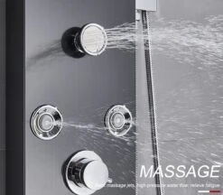 Sanisupreme® Douchepaneel Met Massage - Regendouche - Massage Jets - Waterval Douche - Met Thermostaatkraan En Handdouche - Zwart - Opbouw - Douchekop - Flanner® -Badkamer Wijs 1200x1050 1