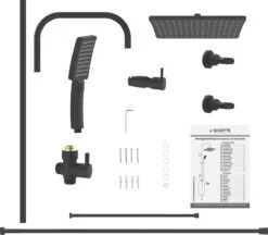 SCHÜTTE Mallorca Douchesysteem - Regendouche - 95 Cm Stang - Wandhouder In Hoogte Verstelbaar - Mat Zwart -Badkamer Wijs 1200x1050 7