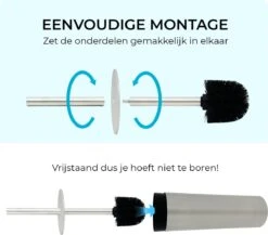 VDN Stainless Toiletborstel Met Houder - Toiletborstelhouder - Zilver - Wc Borstel Met Houder - RVS - Vrijstaand -Badkamer Wijs 1200x1054 3