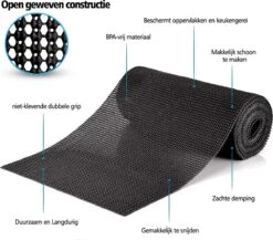 SWILIX ® Antislipmat Voor Kasten En Lades, Douchemat - Badkamermat - Badmat, Dienblad, Vloer - 4 Meter Rol - Anti Slip Mat - 400 X 30 Cm - Zwart -Badkamer Wijs 1200x1054 6