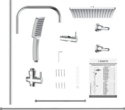 SCHÜTTE Mallorca Douchesysteem - Regendouche - 95 Cm Stang - Wandhouder In Hoogte Verstelbaar - Chroom -Badkamer Wijs 1200x1056 3
