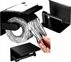 Toiletrolhouder - Wc Rol Houder Met Plankje - Inclusief Haakje - RVS - Waterbestendig - Zwart - Rheme 22 Toiletrolhouder - Wc Rol Houder Met Plankje - Inclusief Haakje - RVS - Waterbestendig - Zwart - Rheme -Badkamer Wijs 1200x1059 1