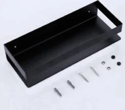 Merkloos Doucherek- Douchemand- Badkamerrek- Badkamer Organiser- Badkamer Organizer-Rekje Voor In De Douche- Badkamer Plank-Rekje Voor Shampoo- RVS- Zonder Boren- Zelfklevend- Rechthoek Vorm- Met Of Zonder Schroeven- Ophangbaar- Met Lijm- 40 Cm- Zwart -Badkamer Wijs 1200x1059 3