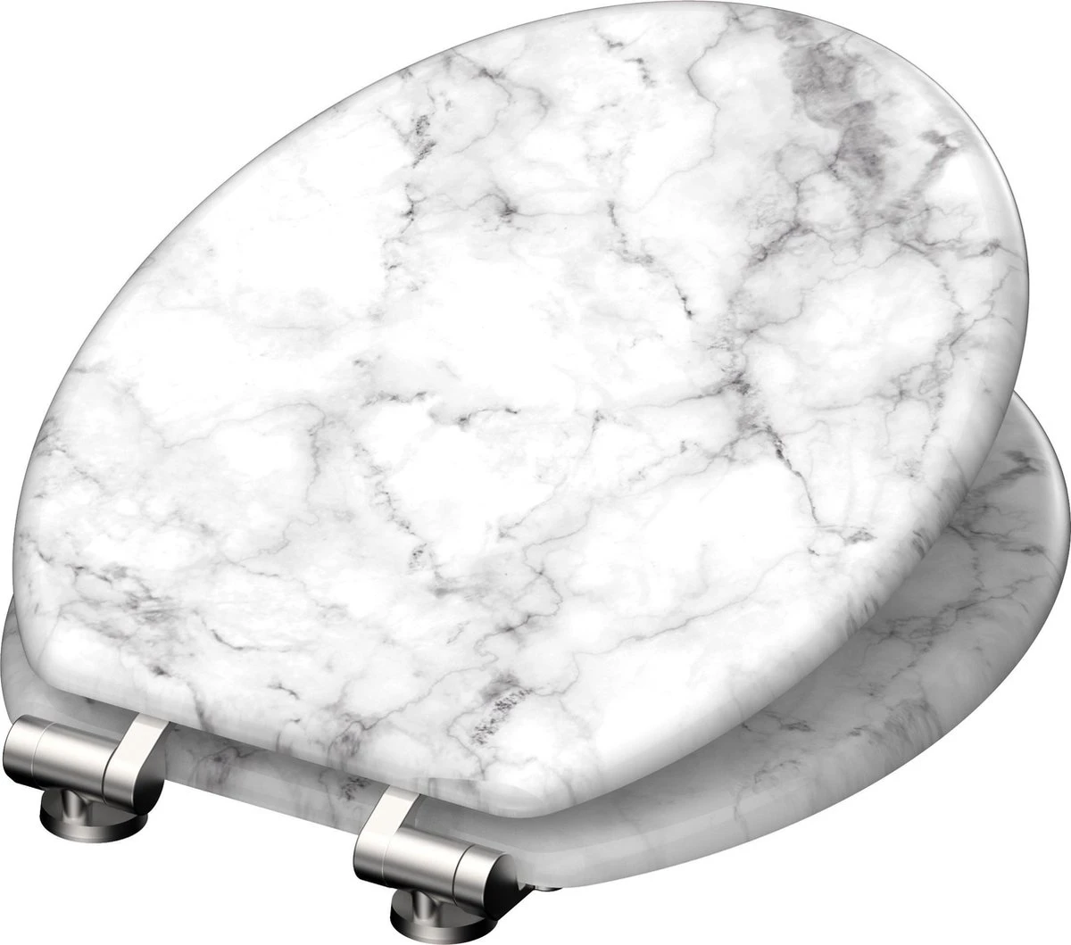 SCHÜTTE WC-Bril 80194 MARMOR STONE - MDF-Hout - Soft Close - Verchroomde Scharnieren - Decor - 3-zijdige Print 8 SCHÜTTE WC-Bril 80194 MARMOR STONE - MDF-Hout - Soft Close - Verchroomde Scharnieren - Decor - 3-zijdige Print - Afbeelding 6