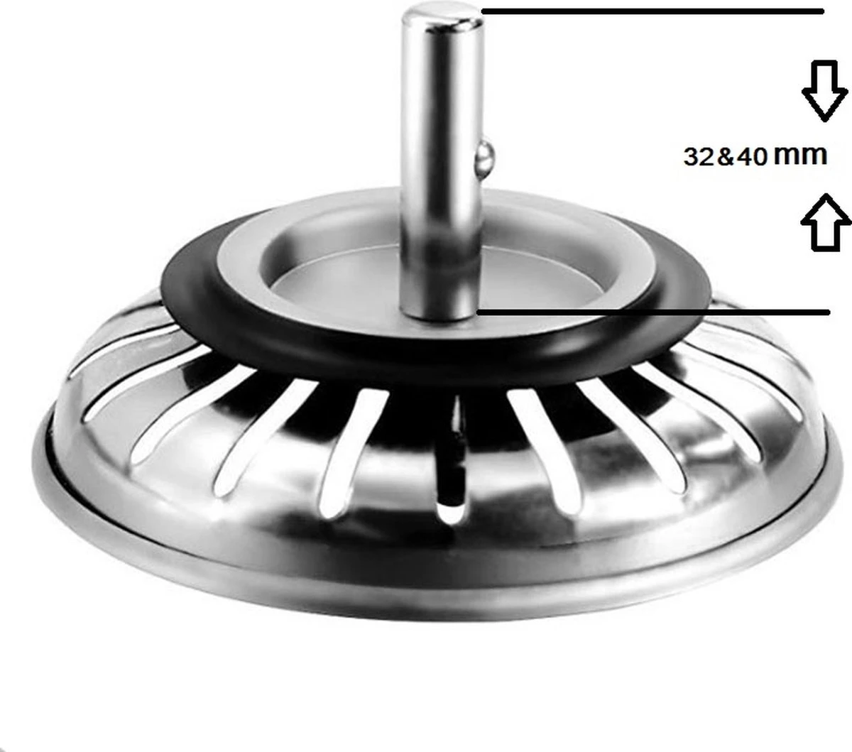 Merkloos Gootsteen Afvoerplug - 83 Mm - RVS Afvoerzeef Spoelbak - Korfplug 6 Merkloos Gootsteen Afvoerplug - 83 Mm - RVS Afvoerzeef Spoelbak - Korfplug - Afbeelding 4