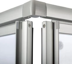 Schulte Douchecabine - Sunny Hoekinstap Met Schuifdeuren - Groot Verstelbereik 73,5 Tot Max. 88,5 Cm Hoogte 180 Cm - Zilverkleur Profiel- Veiligheidsglas Met Een Streepdecor - Montage Op Douchebak Of Direct Op De Douchevloer. -Badkamer Wijs 1200x1060