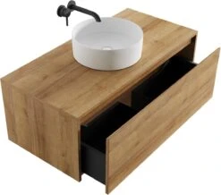 Badkamermeubel Jelsey 100 Cm Eiken - Met Waskom -Badkamer Wijs 1200x1060 6