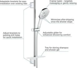 GROHE Rainshower SmartActive 130 Glijstangset - 60 Cm - Met Zeepschaal - Chroom - 26575000 -Badkamer Wijs 1200x1063 3