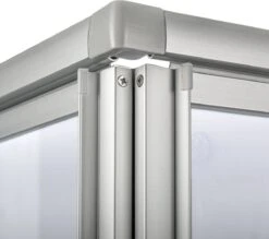 Schulte Douchecabine - Sunny Hoekinstap Met Schuifdeuren - Groot Verstelbereik 73,5 Tot Max. 88,5 Cm Hoogte 180 Cm - Zilverkleur Profiel- Veiligheidsglas Met Een Streepdecor - Montage Op Douchebak Of Direct Op De Douchevloer. -Badkamer Wijs 1200x1064